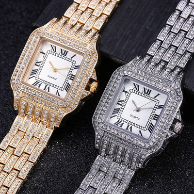 Women's Silver and Gold Diamond Watch