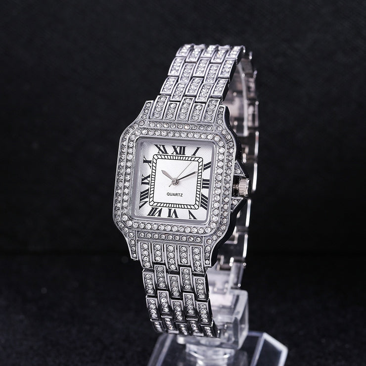 Women’s Silver-Gold Diamond Quartz Watch