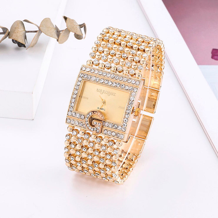 Ladies Luxury Gold-Silver Wristwatch