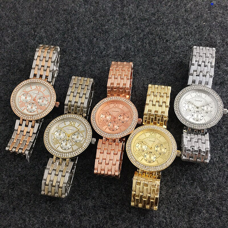 Women's Crystal Diamond Luxury Rose Gold Watch